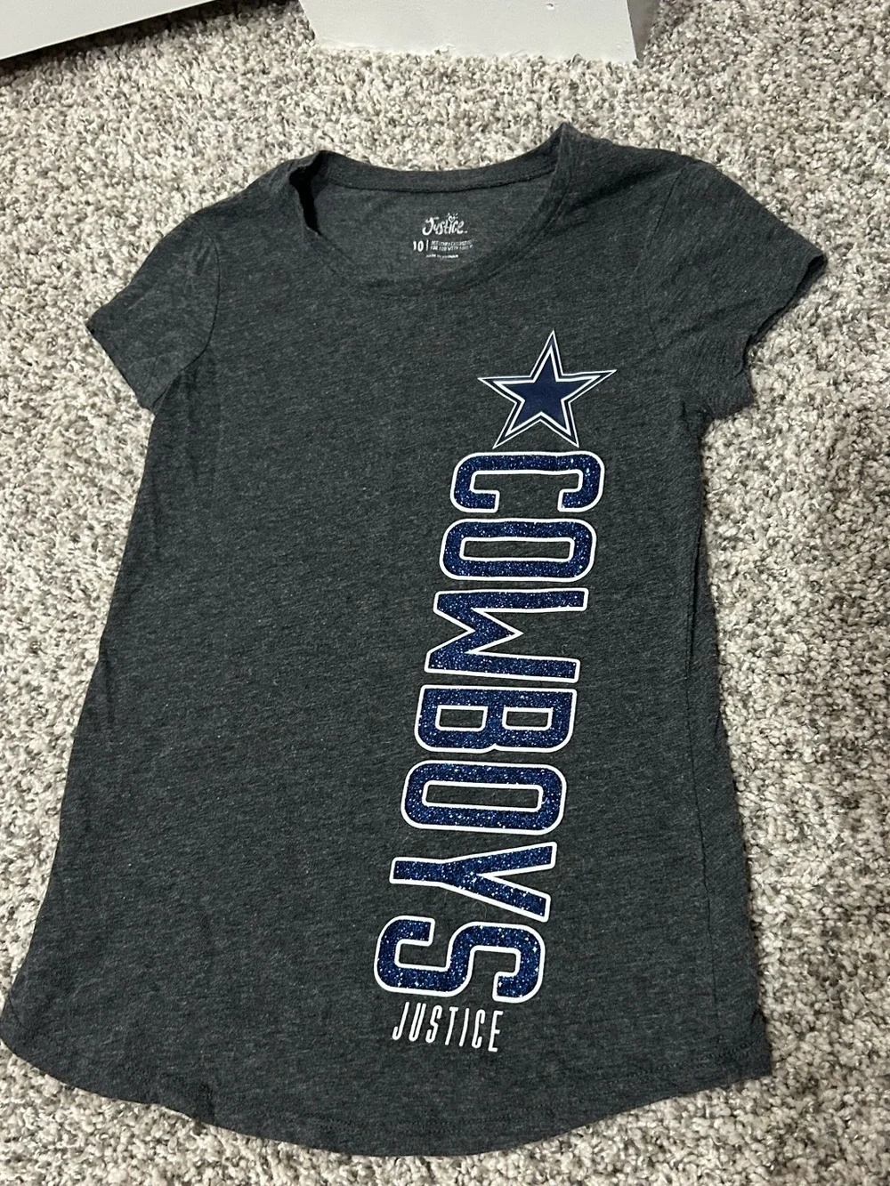 Justice Glitter Cowboys Shirt